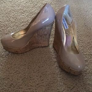 Patent leather wedges.